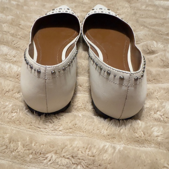 Coach Valintina Pointed Flats With Studs In Off White Leather Women’s Sz 8 - Picture 3 of 10